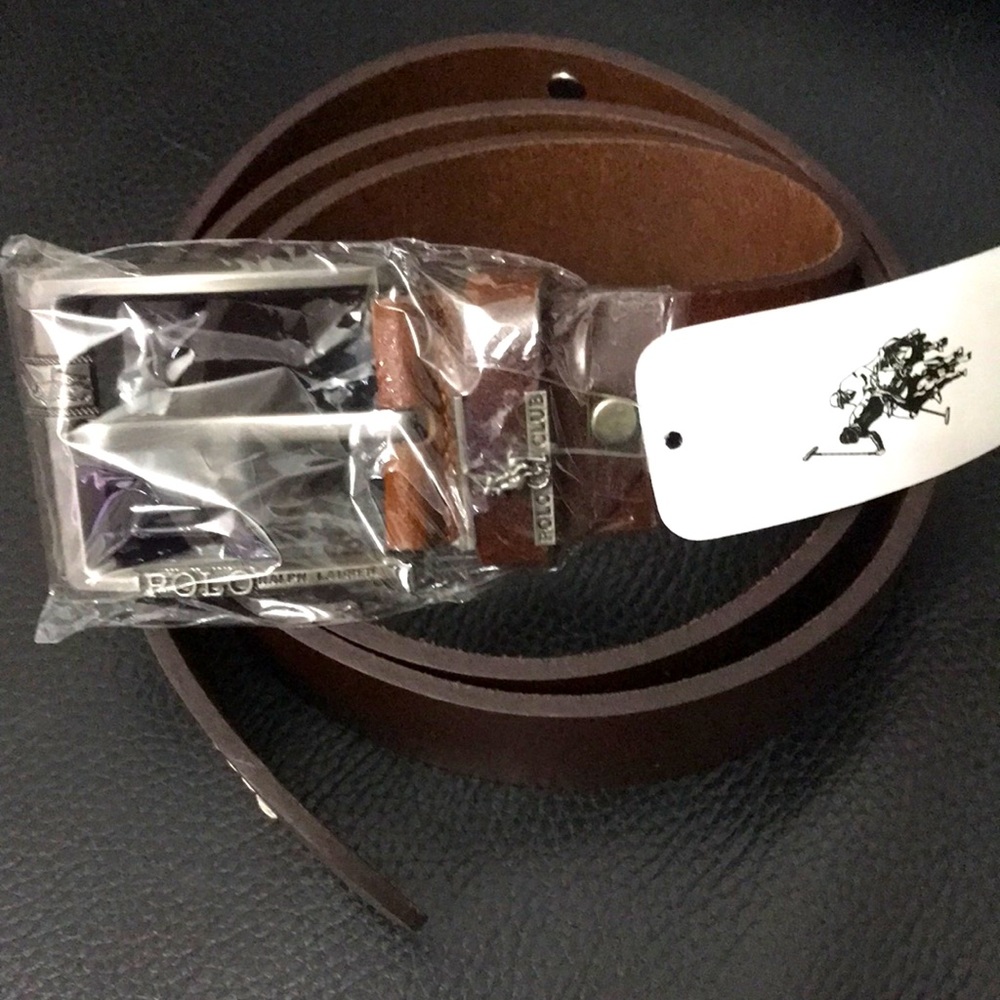 Polo Ralph Lauren brown leather belt. NWT Belt width 1,5” L 44”